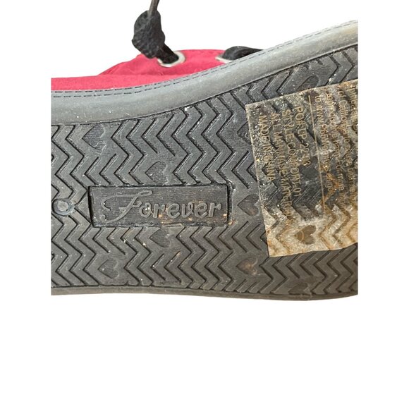 Forever Comfort Womens Casual Burgundy Canvas Sneakers Size 7 - Picture 6 of 8